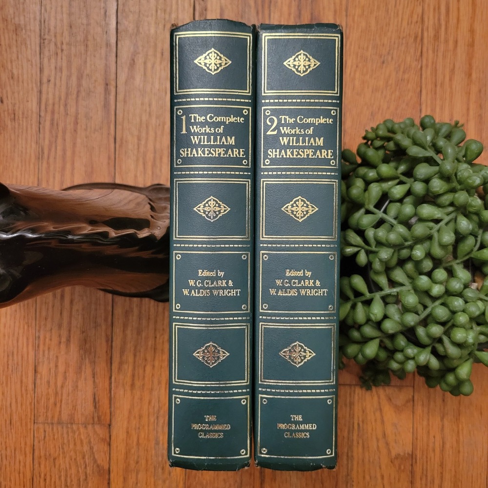 Programmed Classics 2 Vol Set Complete Works William Shakespeare Green Gold